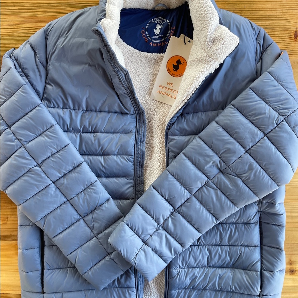 SAVE THE DUCK Men’s Light Blue Puffer Jacket
